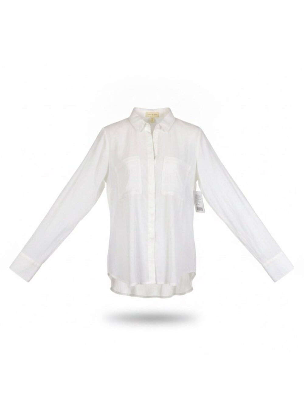 Cloth & Stone Womens White Tencel Button-Down Long Sleeve Shirt Size S